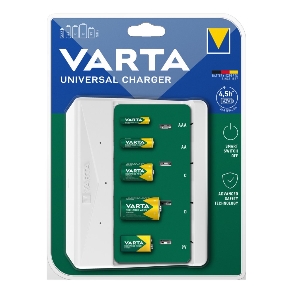 УНИВЕРСАЛНО ЗАРЯДНО УСТРОЙСТВО VARTA (AA/AAA/C/D/9V)