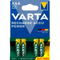 АКУМУЛАТОРНА БАТЕРИЯ VARTA RECHARGE ACCU POWER AAA 1000 MAH  3+1 БРОЯ