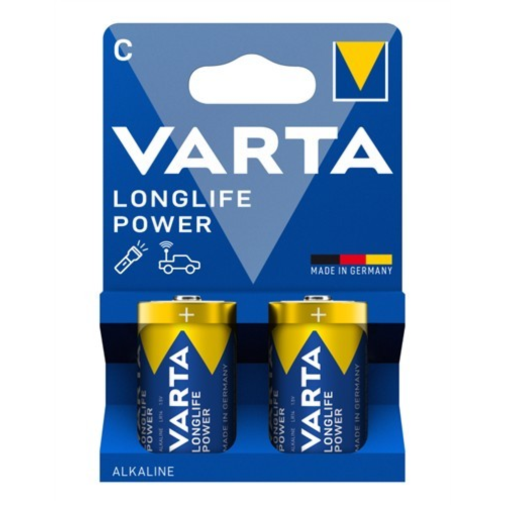 БАТЕРИЯ VARTA LONGLIFE MAX POWER C (LR14) — 2 БРОЯ
